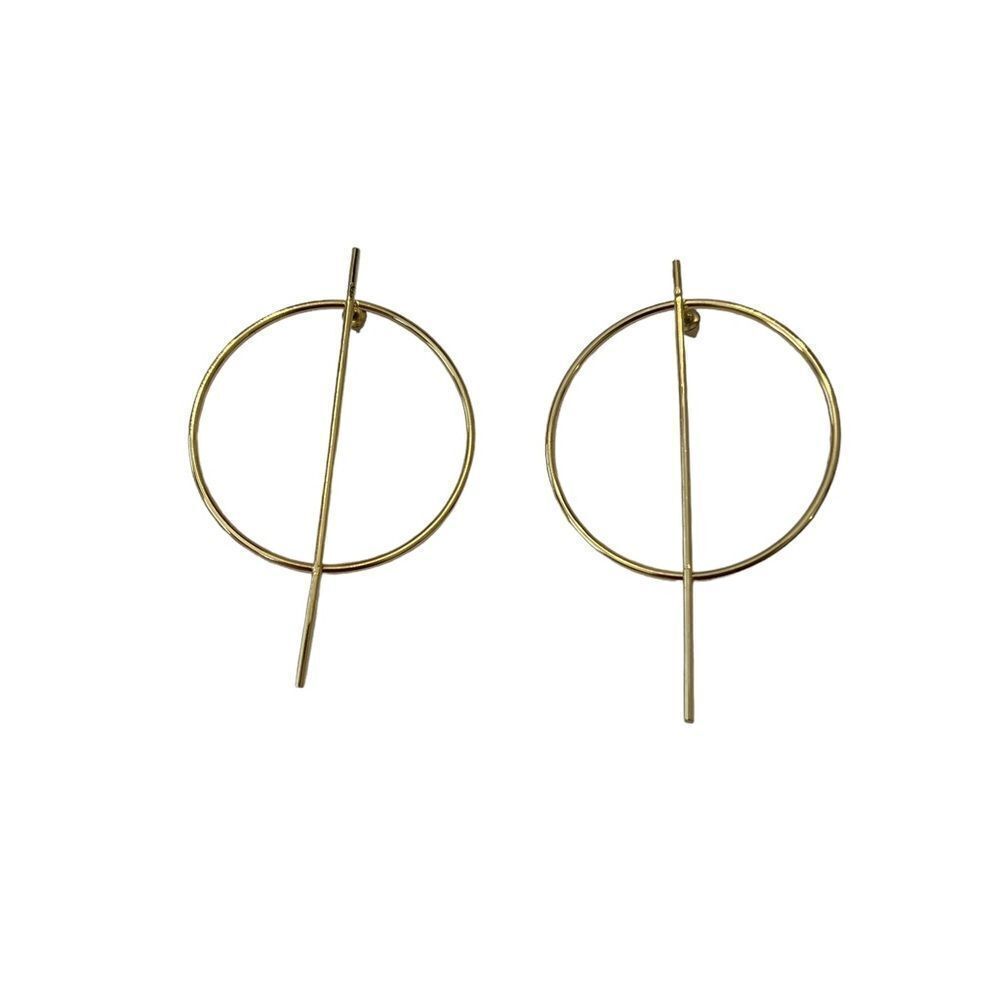 Oversized gold Tone Flat Hoops Pierced